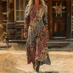 Vestido con estampado étnico vintage