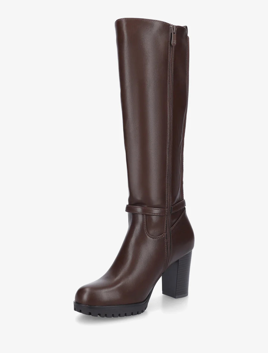 Botas con suela y tacón altos dentados