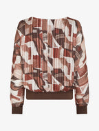 Blusa de gasa estampada con detalles irisados