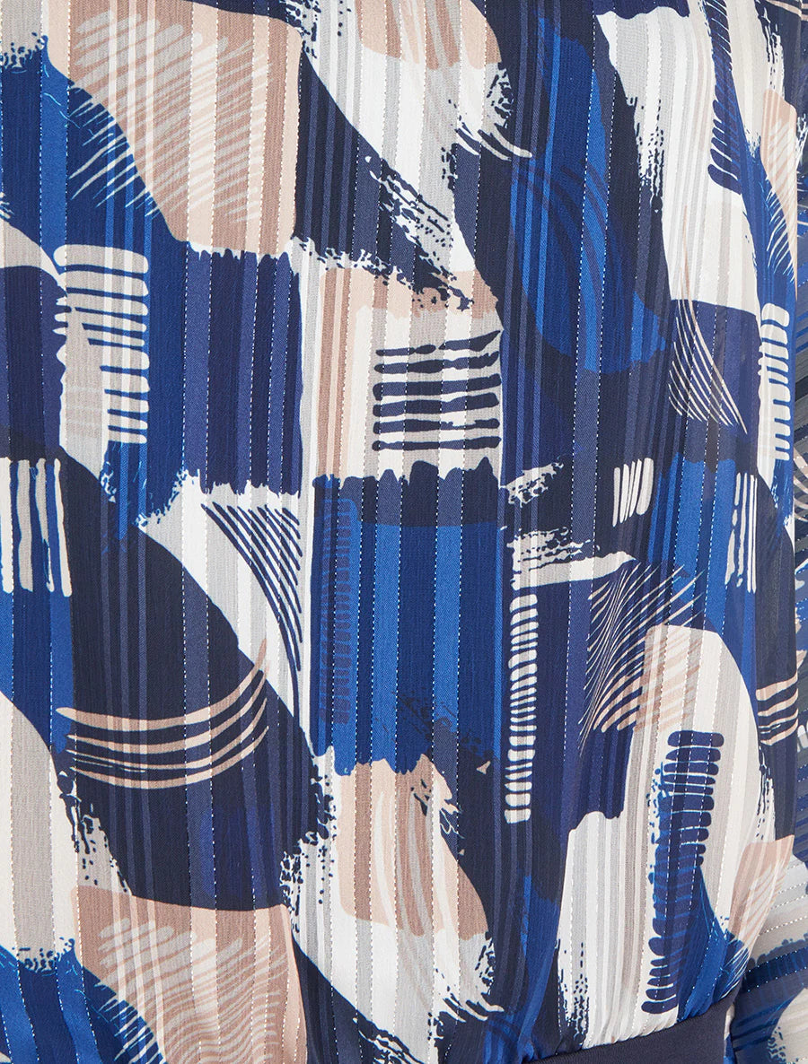 Blusa de gasa estampada con detalles irisados