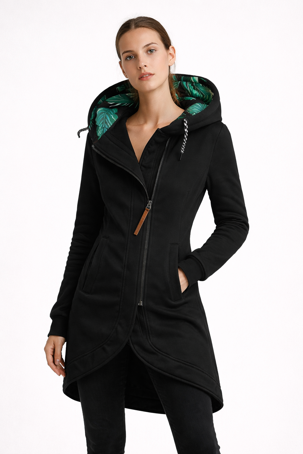 Eleonora™ – Abrigo de invierno con cremallera asimétrica