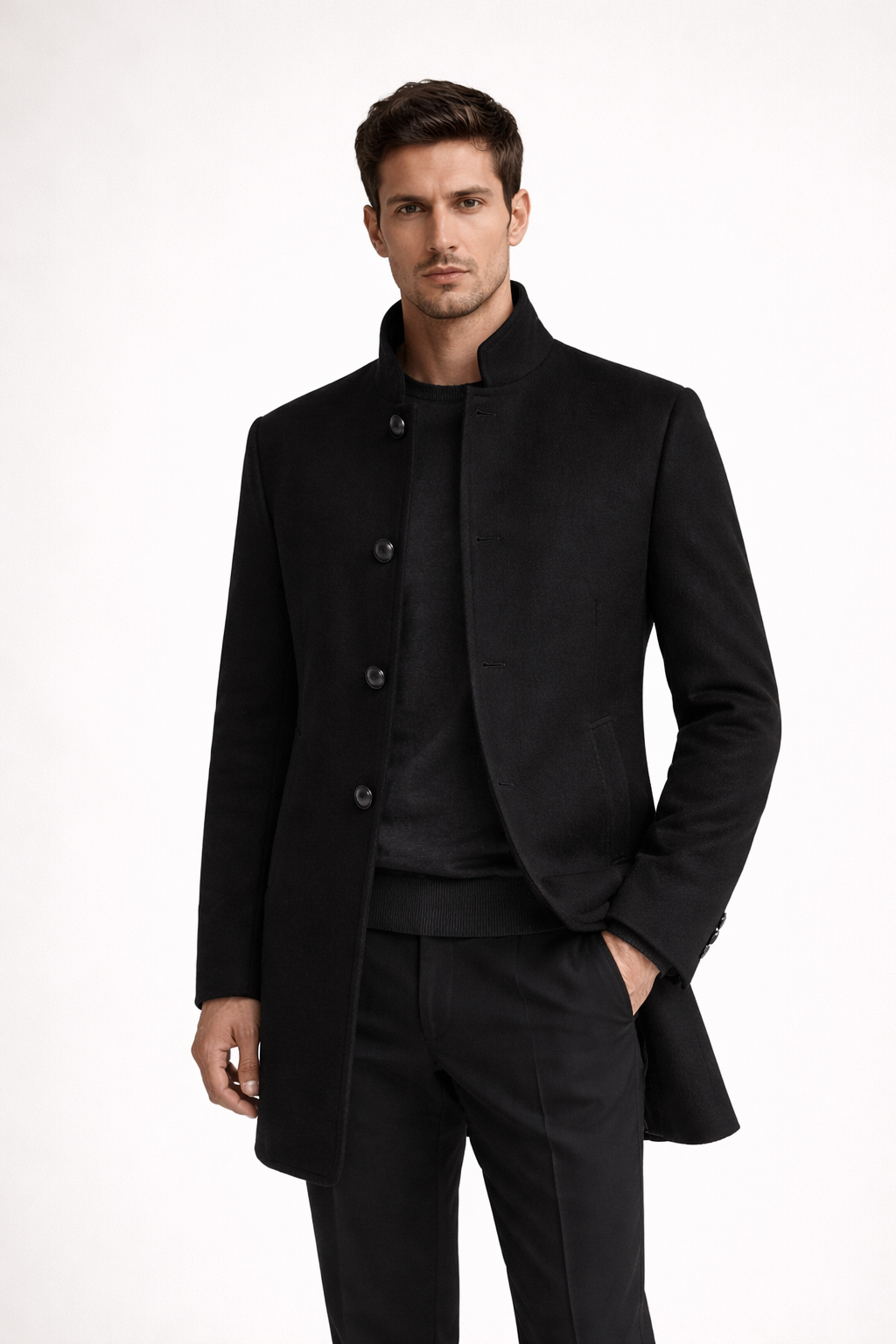 Álvaro | Abrigo Clásico con Cuello Mao