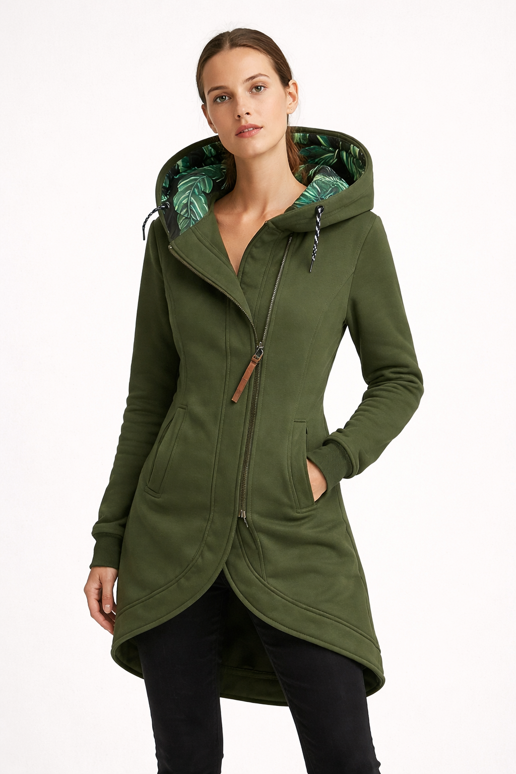 Eleonora™ – Abrigo de invierno con cremallera asimétrica