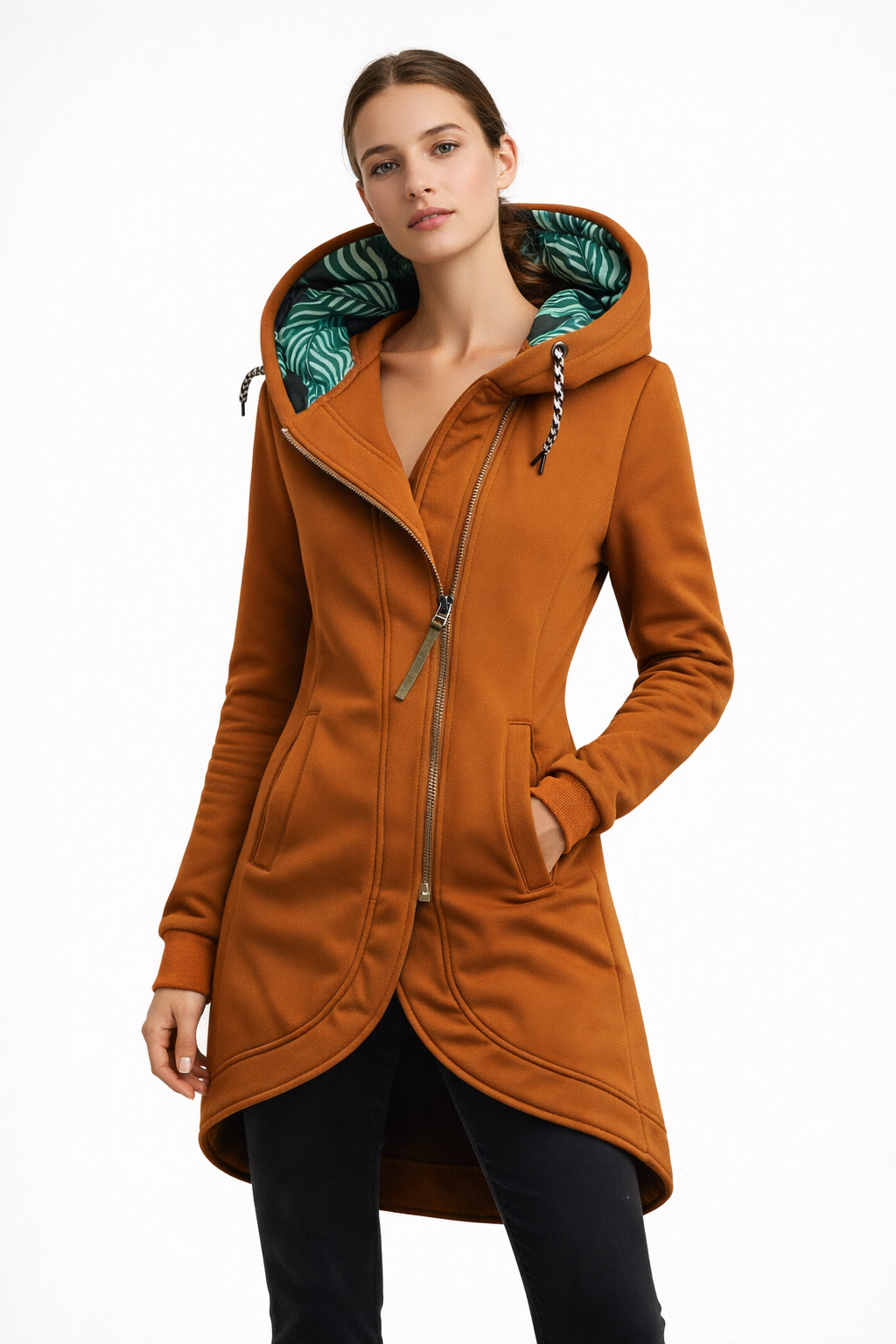 Eleonora™ – Abrigo de invierno con cremallera asimétrica