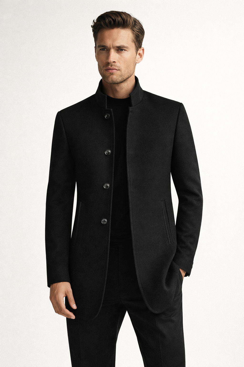 Álvaro | Abrigo Clásico con Cuello Mao