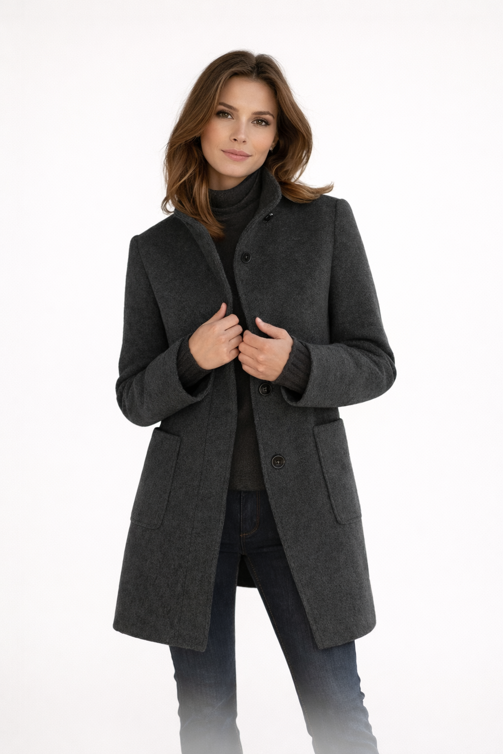 Lidia | Chaqueta de lana con cuello alto