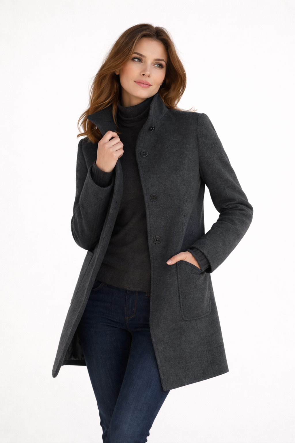 Lidia | Chaqueta de lana con cuello alto