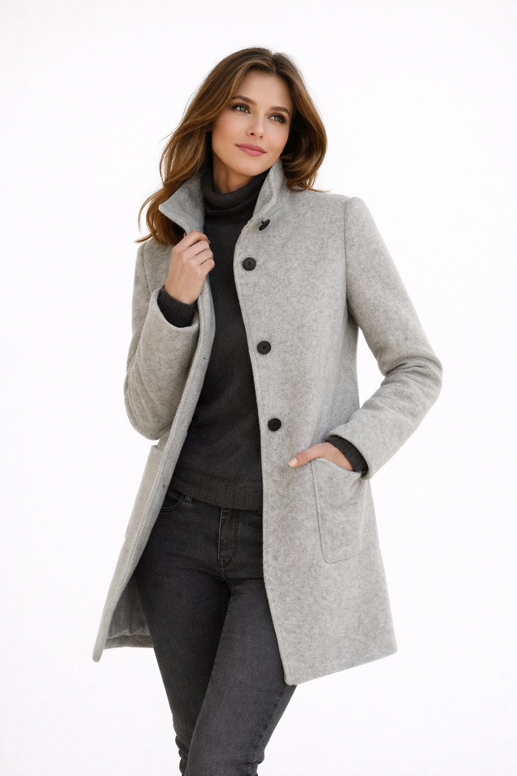 Lidia | Chaqueta de lana con cuello alto