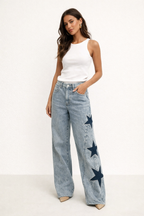 Melisa | Jeans Casual rectos de estrellas