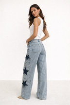 Melisa | Jeans Casual rectos de estrellas