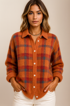 Anna™ | Cárdigan de punto suave a cuadros