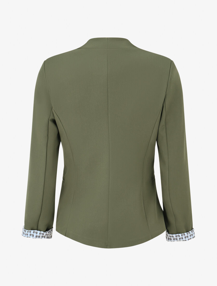 Chaqueta recta con hombreras - Kaki