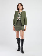 Chaqueta recta con hombreras - Kaki