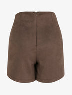 Falda pantalón con cremallera en ante