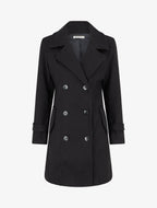 Abrigo recto cruzado - Negro