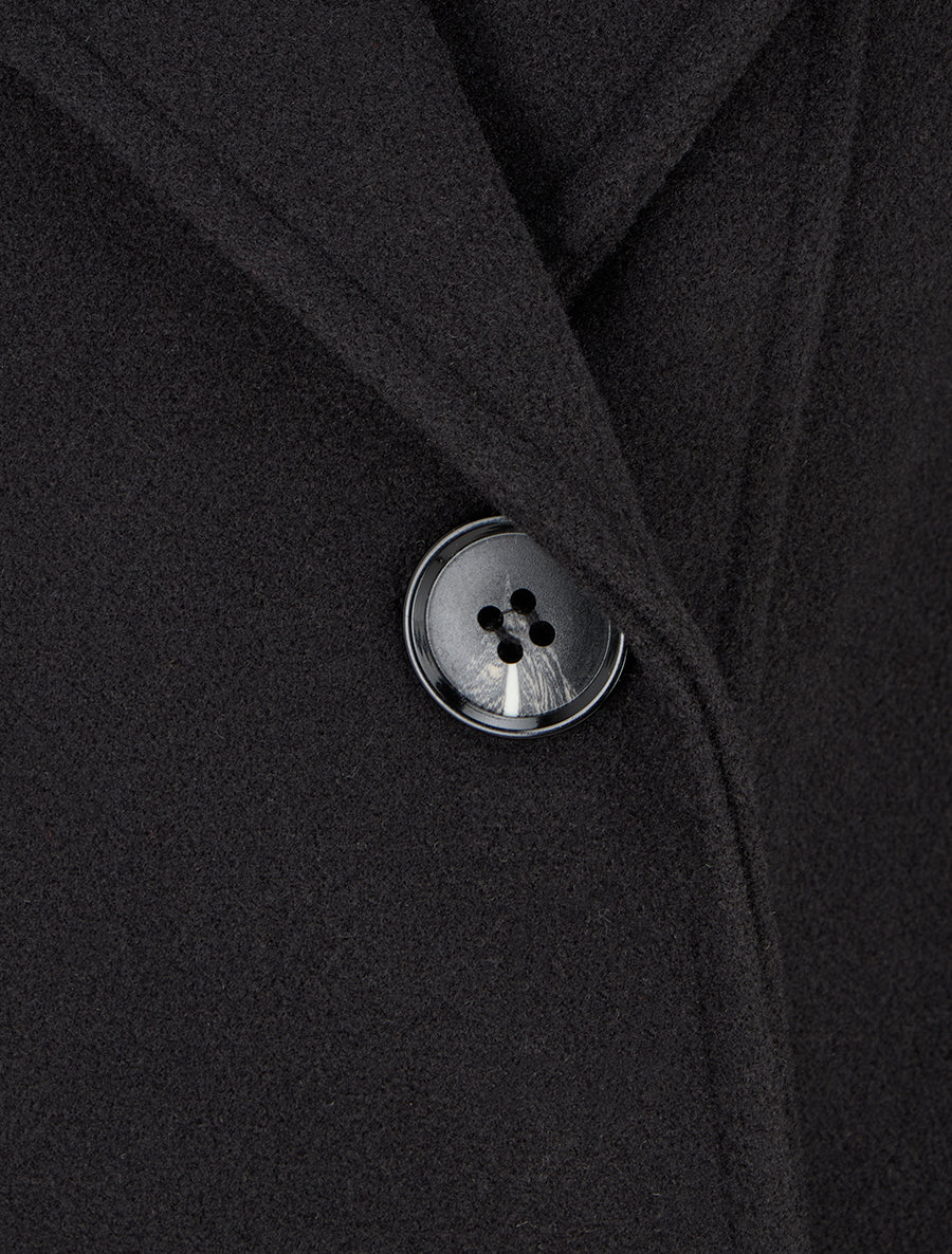 Abrigo recto cruzado - Negro