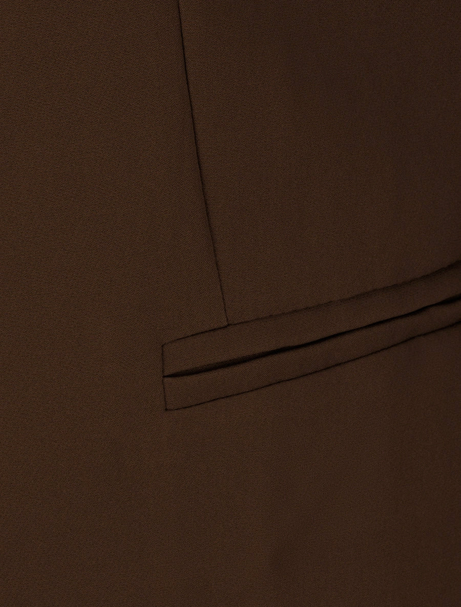 Chaqueta recta con hombreras - Marrón