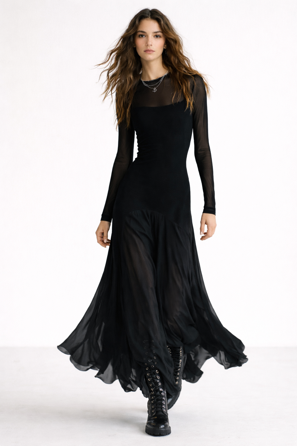 Yedra | Vestido maxi fluido de tul