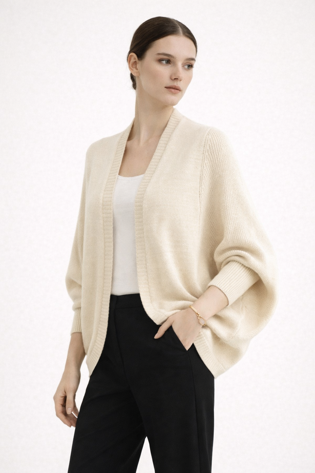 Cárdigan de punto con manga murciélago