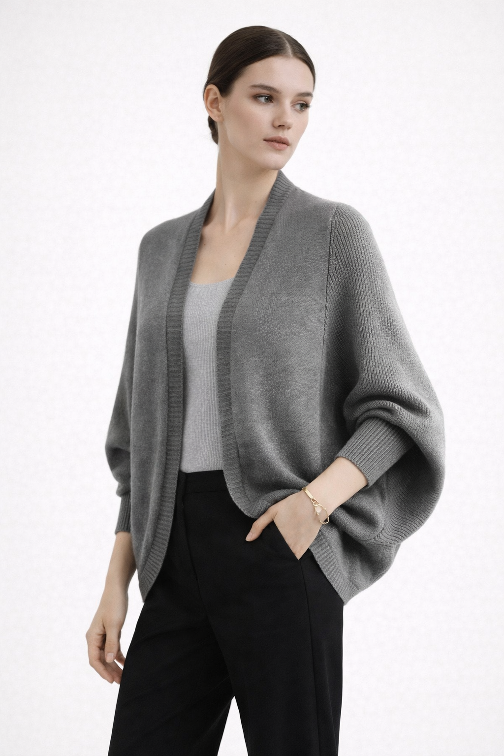 Cárdigan de punto con manga murciélago