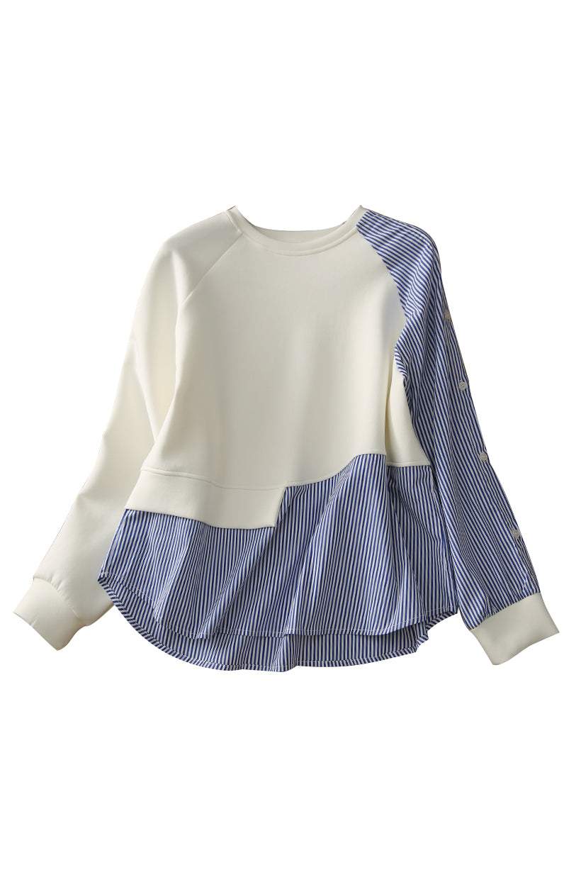 Sudadera layered efecto camisa