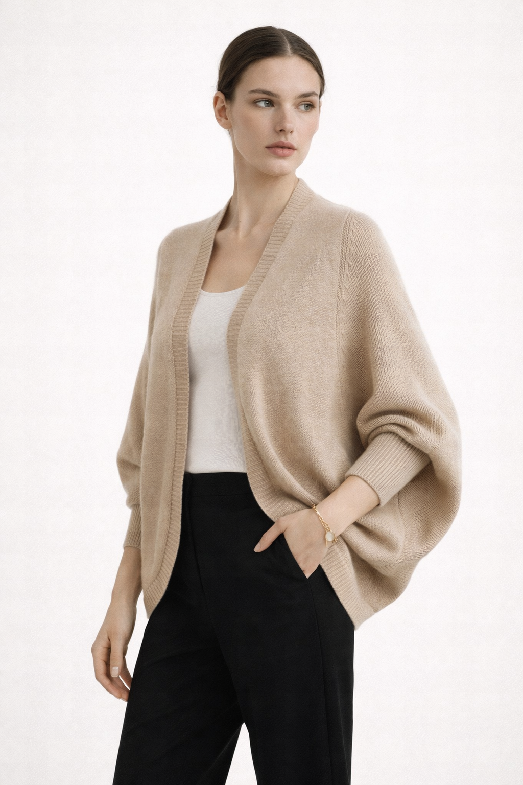 Cárdigan de punto con manga murciélago