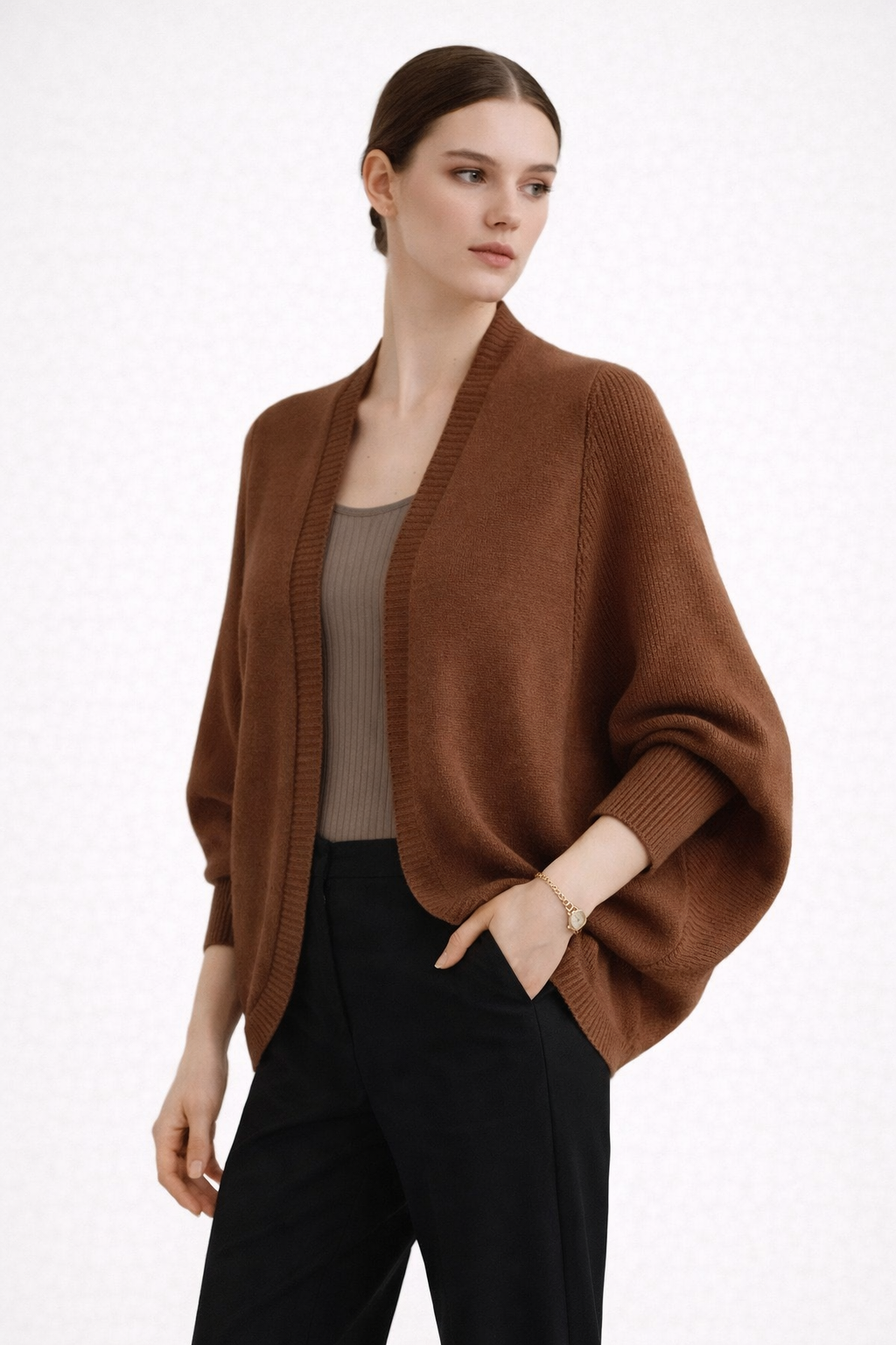 Cárdigan de punto con manga murciélago