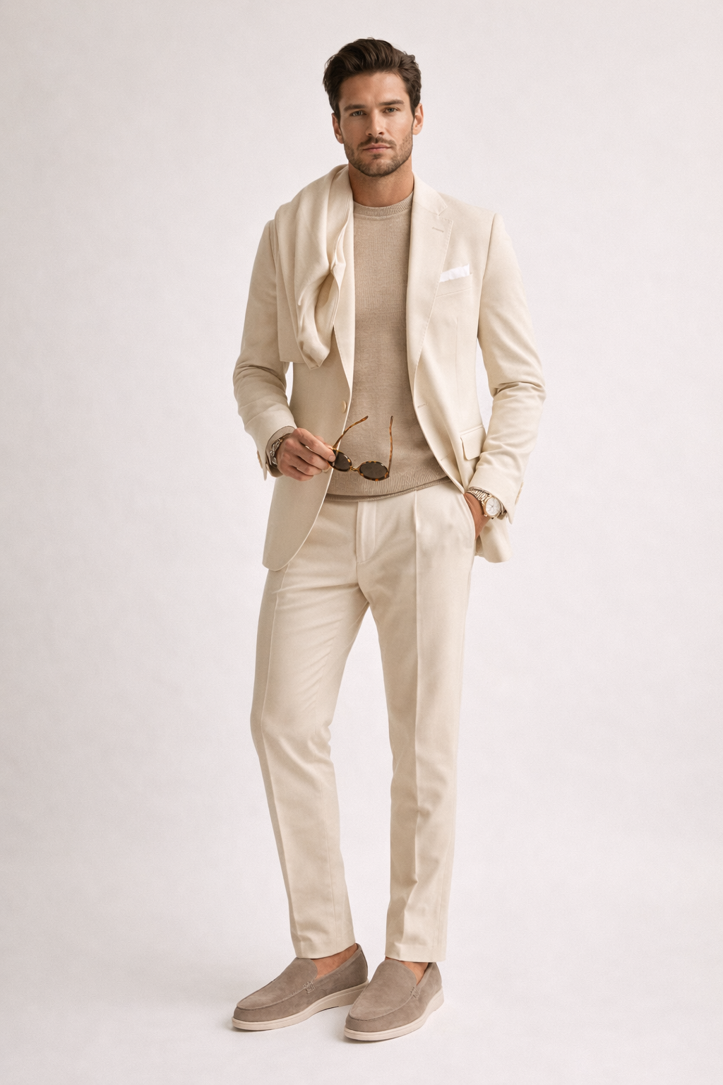 Elegantes mocasines de ante