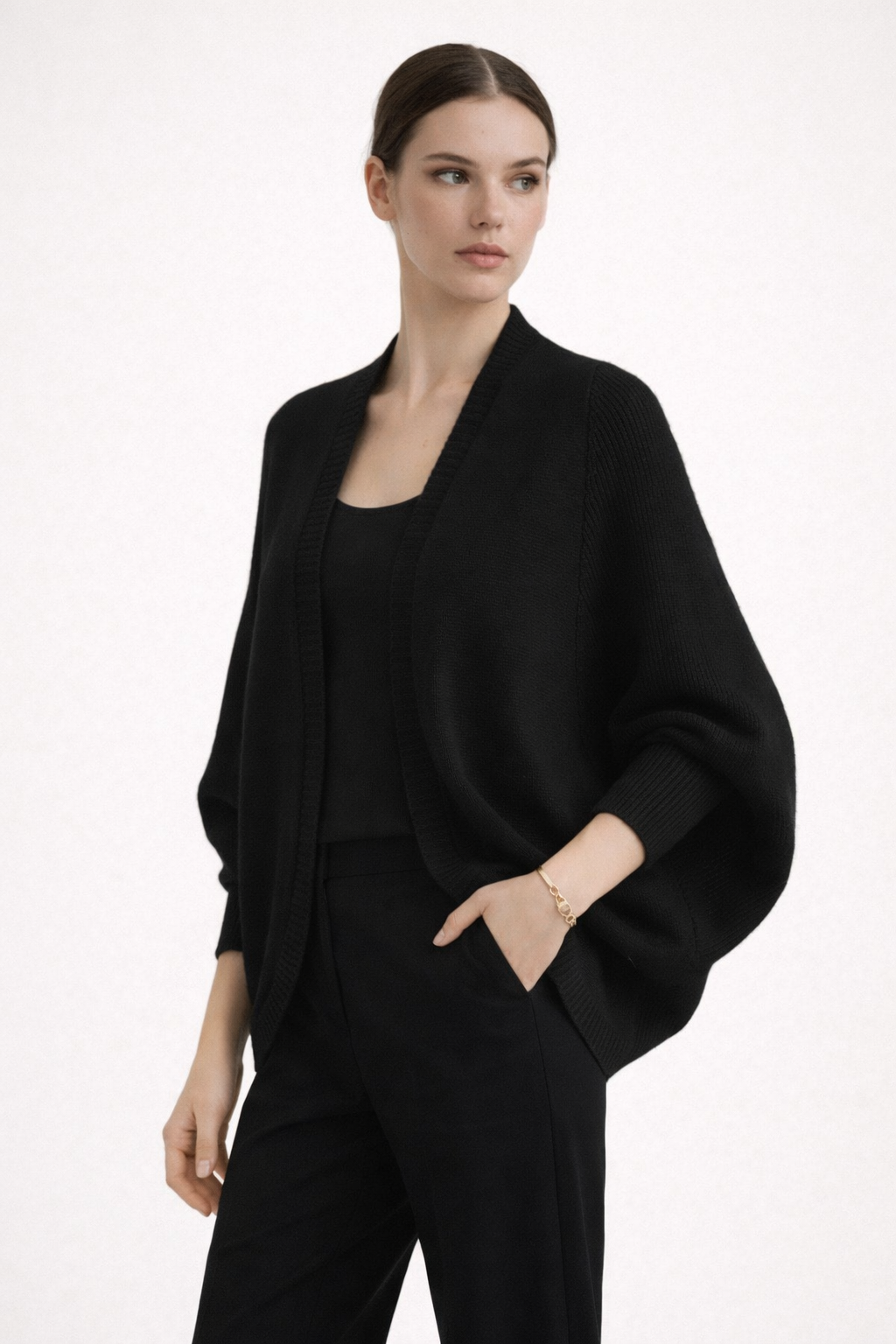 Cárdigan de punto con manga murciélago